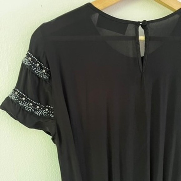 Zadig & Voltaire‎ Deluxe Jeweled Beaded Short Sleeve Mini Dress Black size small - Picture 11 of 15